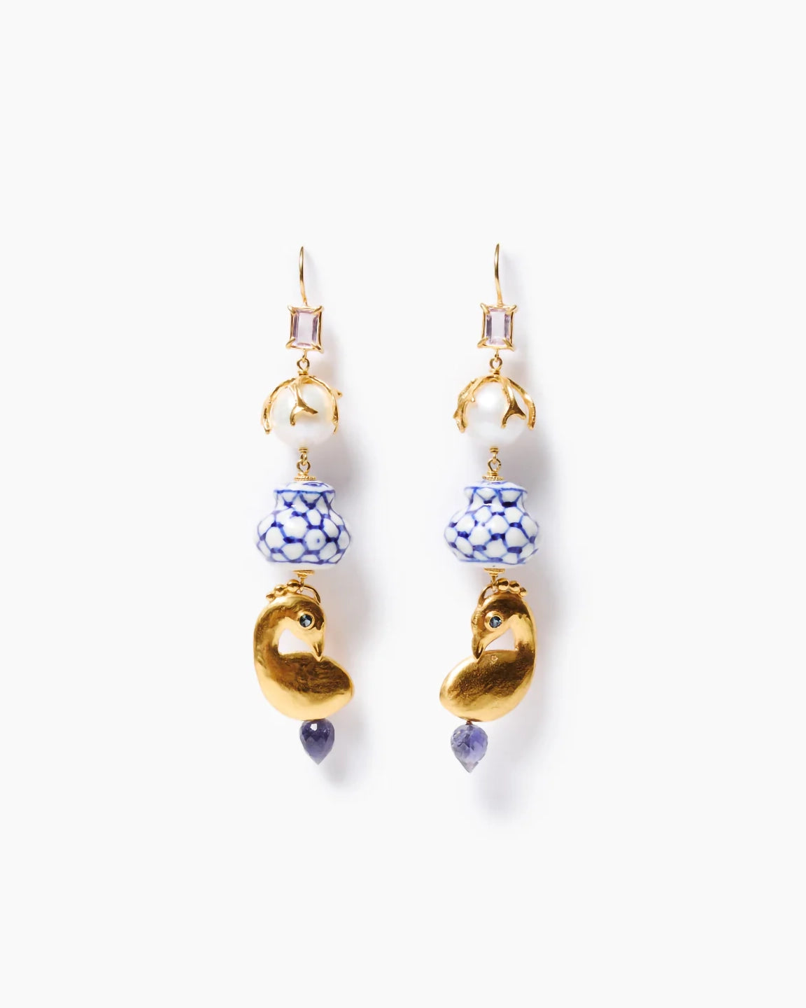 Chan Luu Multi Charm Cascade Earrings Gold