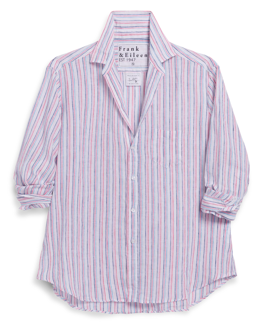 Frank & Eileen Eileen Relaxed Button-Up Shirt In Multicolor Linen Stripe