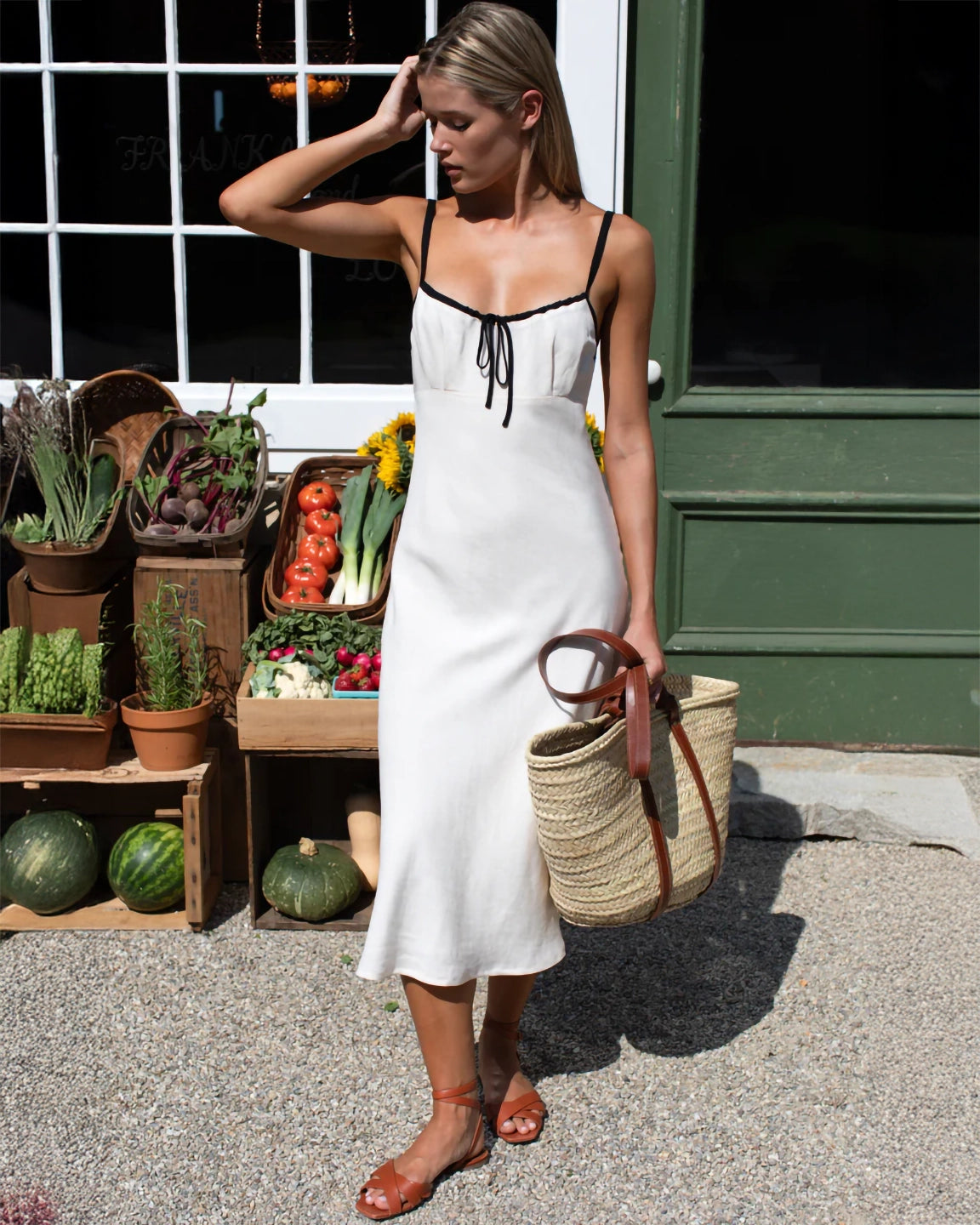Emerson Fry Amy Bias Sundress in Arctic Wolf Colorblock