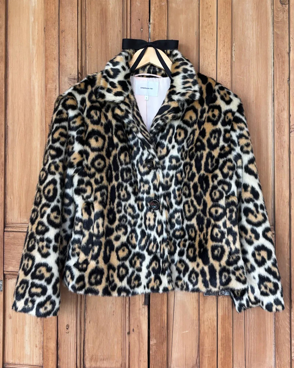 Emerson Fry Short 60's Coat in Leopard Fur