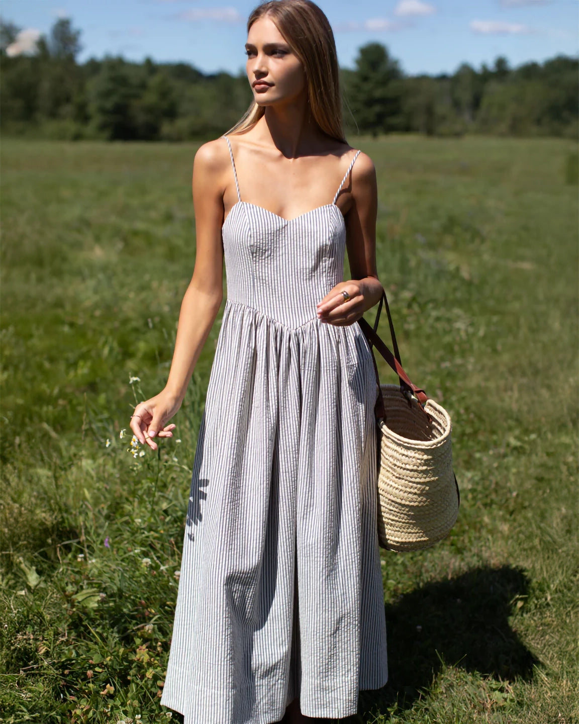 Emerson Fry Cotton Day Dress in Newburyport Stripe