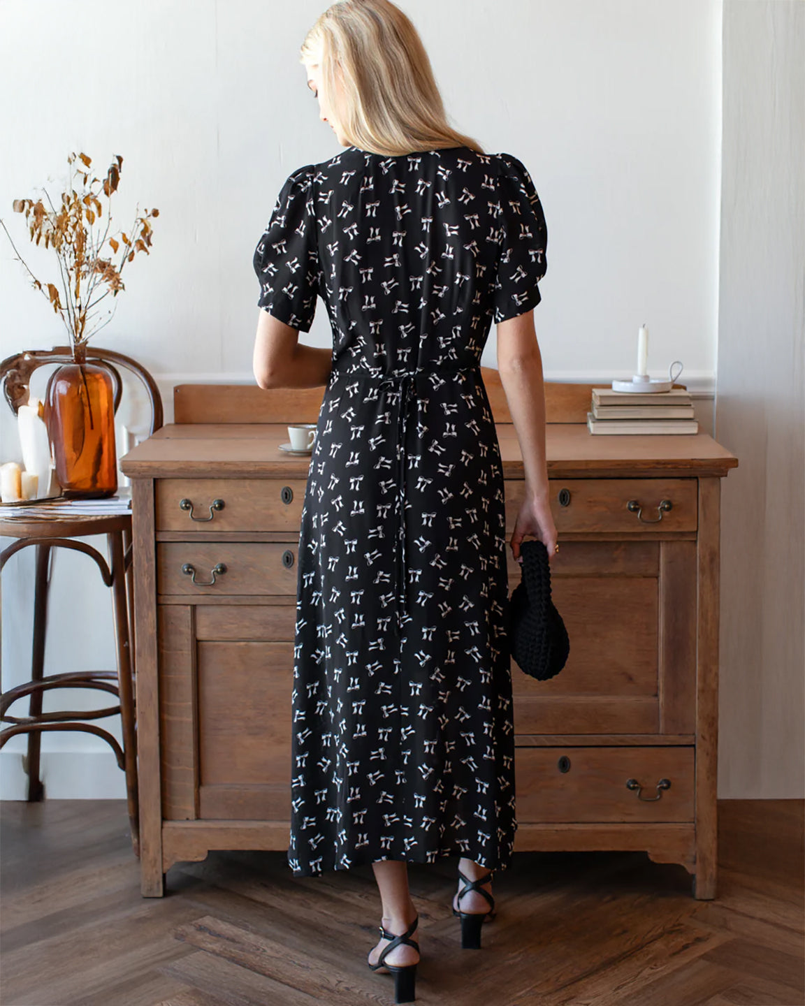 Emerson Fry Lucyia Antique Dress in Vintage Bows Tuxedo