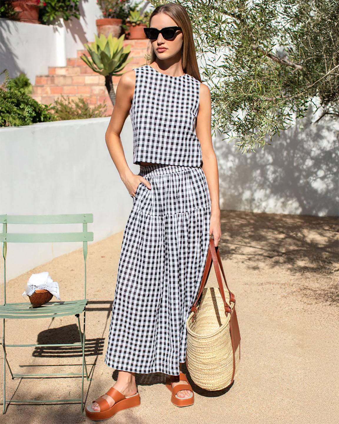 Emerson Fry Studio Boxy Top in Black and White Check