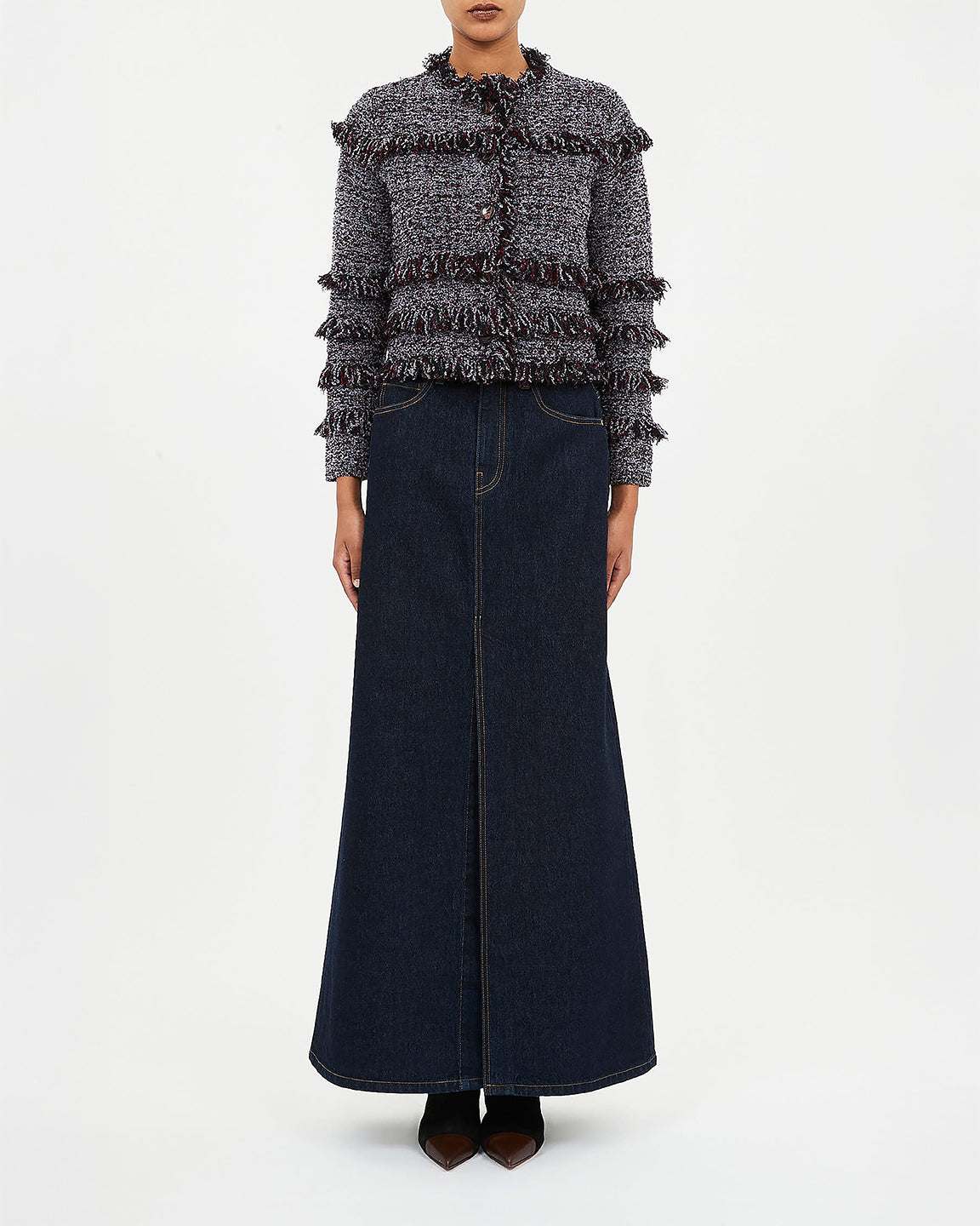 Ulla Johnson Gita Knit Tweed Jacket Dewberry