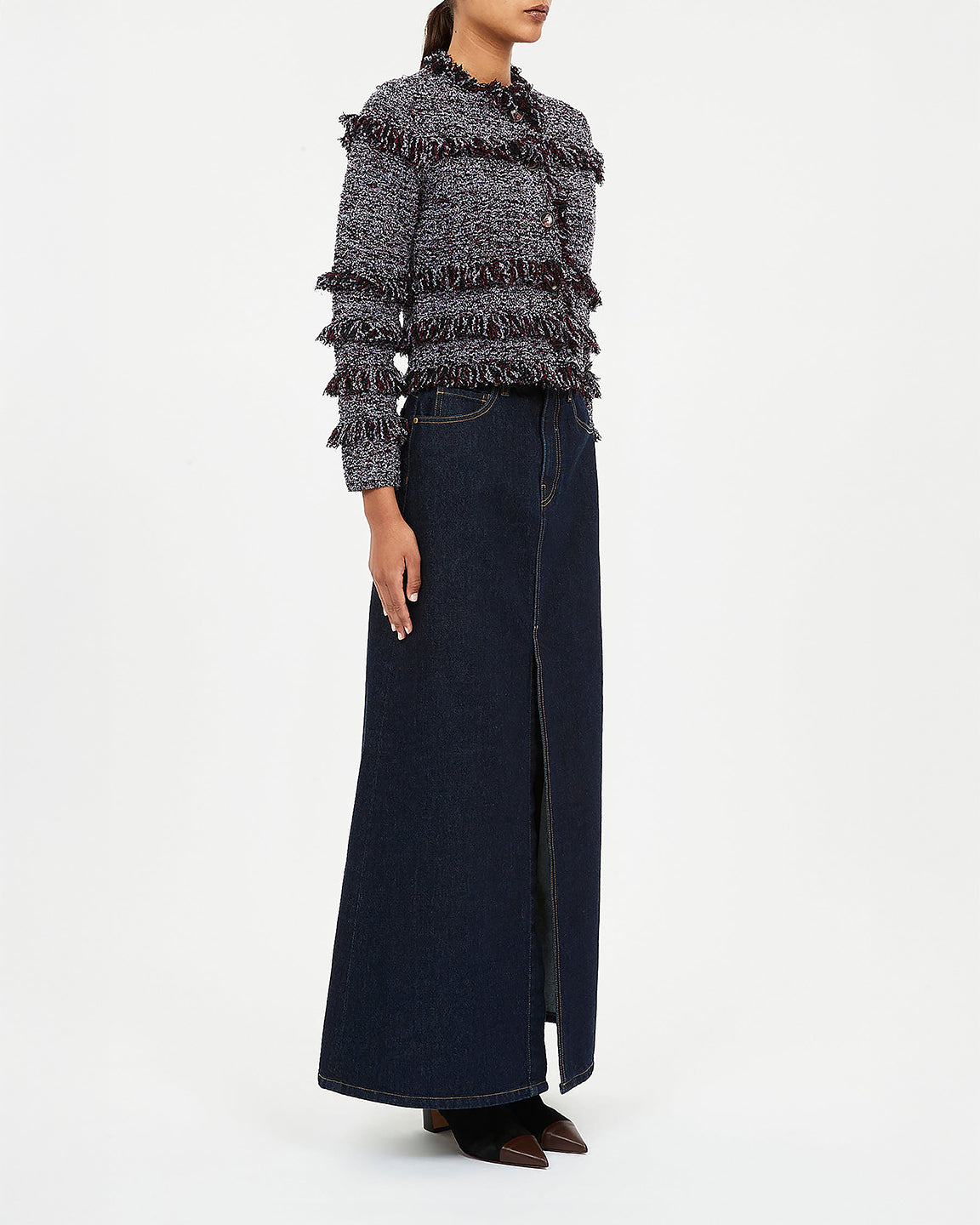 Ulla Johnson Gita Knit Tweed Jacket Dewberry