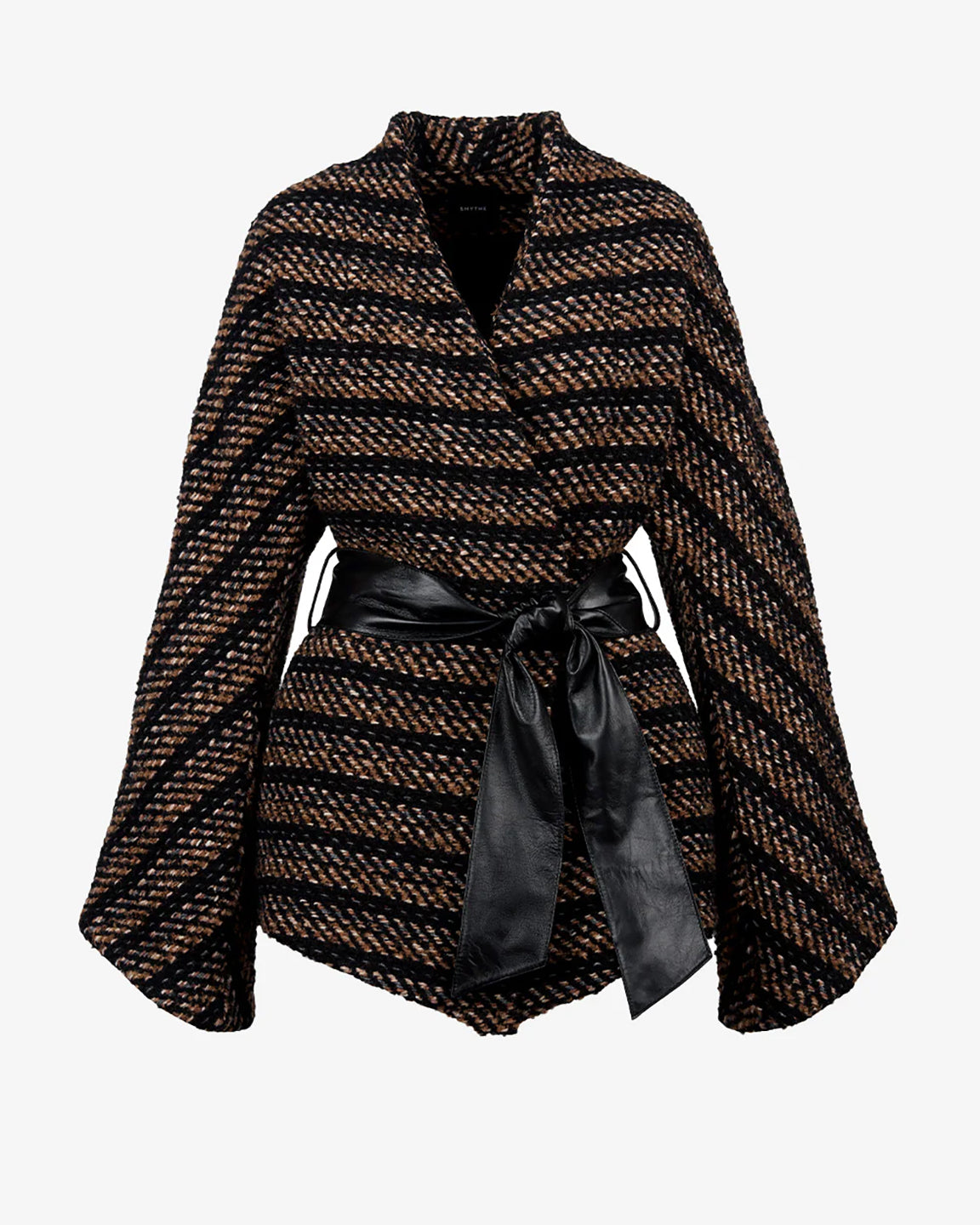 Smythe Belted Wrap Jacket in Black Tan
