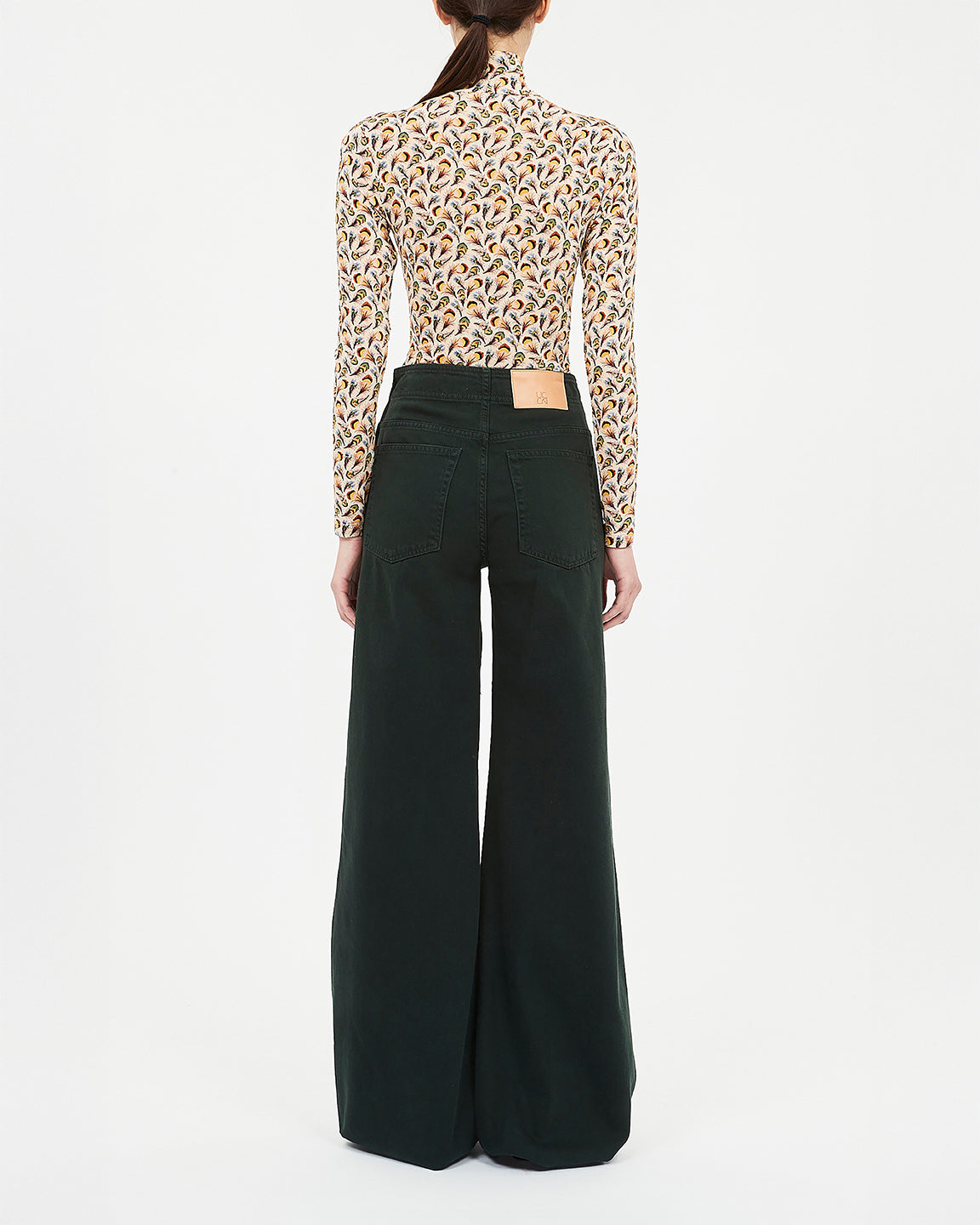 Ulla Johnson Aurelia Jersey Long Sleeve Turtleneck Top in Swan