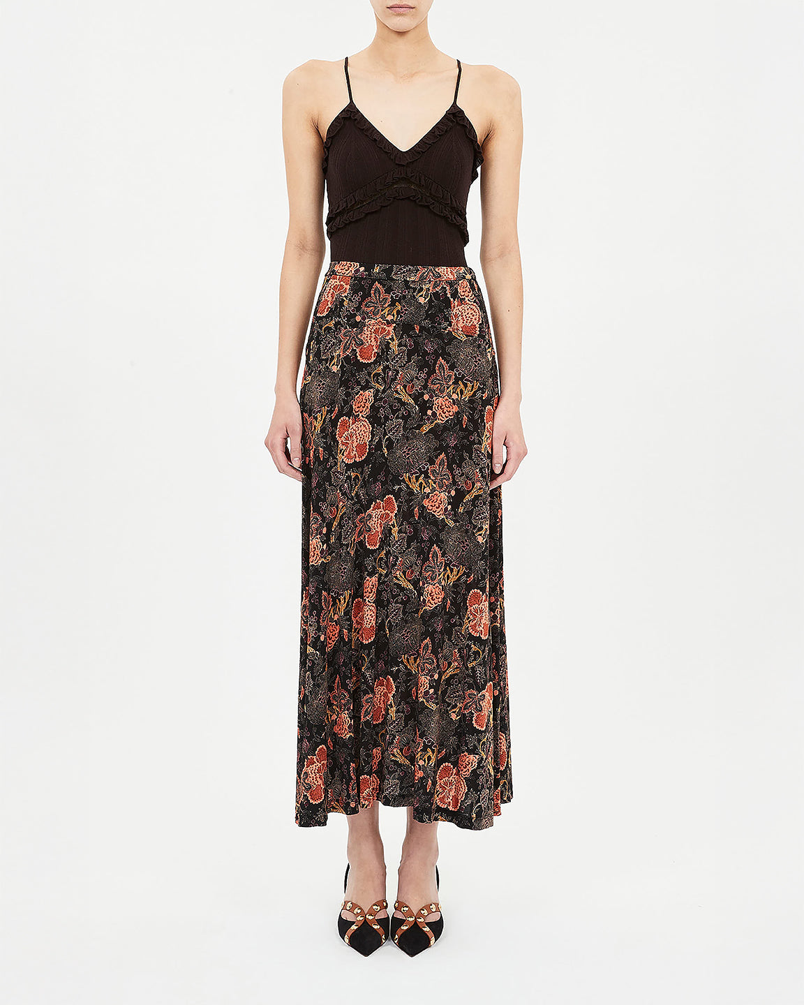 Ulla Johnson Paola Jersey High Waist Midi Skirt In Night Lily