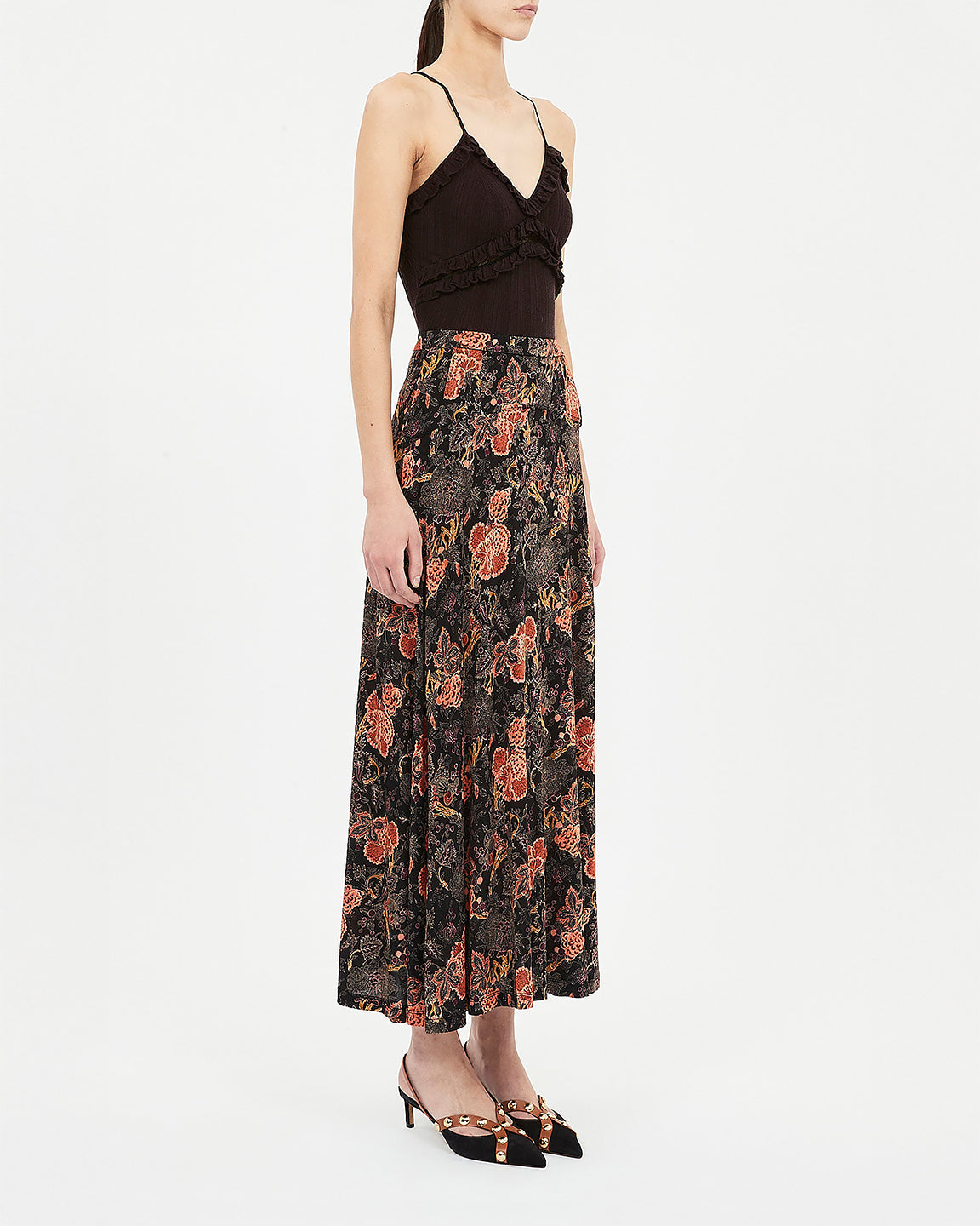 Ulla Johnson Paola Jersey High Waist Midi Skirt In Night Lily