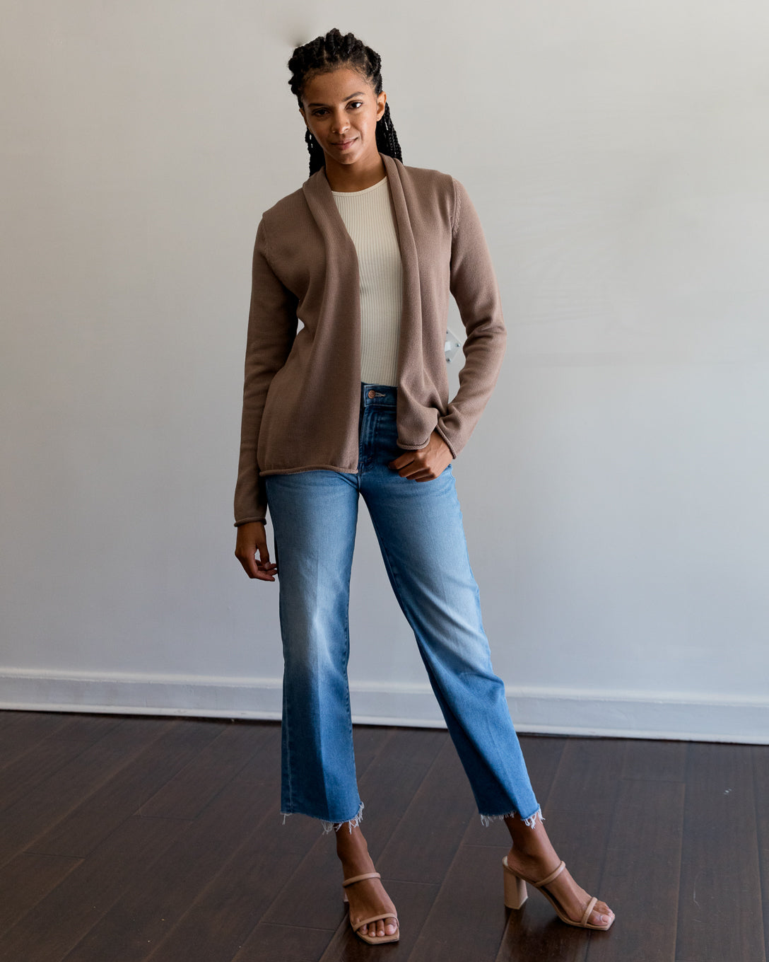 White and Warren Organic Cotton Mini Trapeze in Mocha