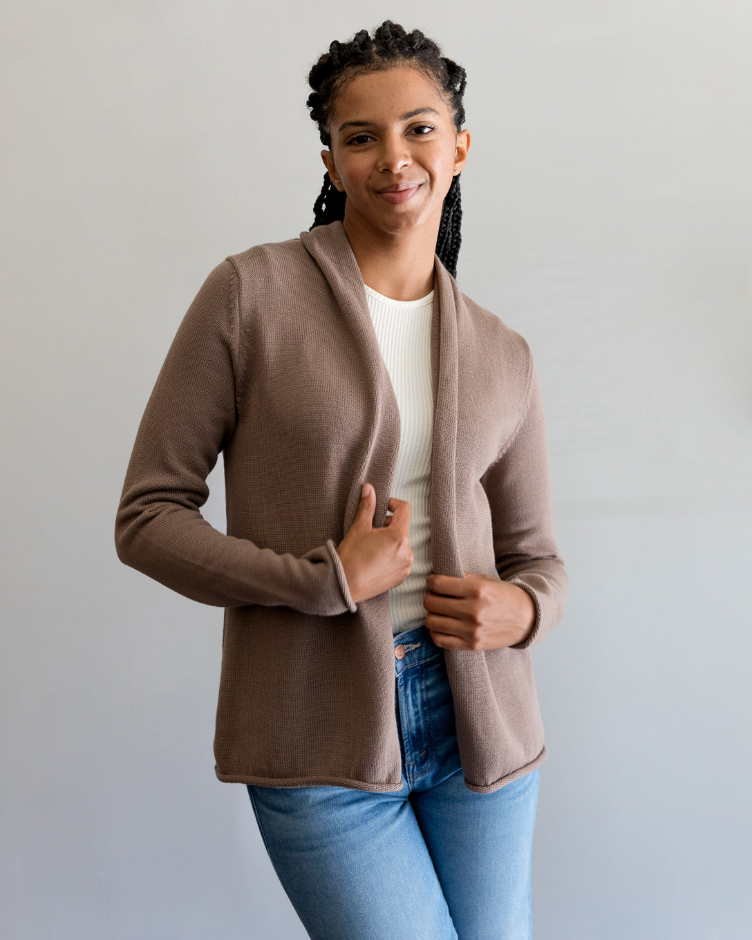 White and Warren Organic Cotton Mini Trapeze in Mocha