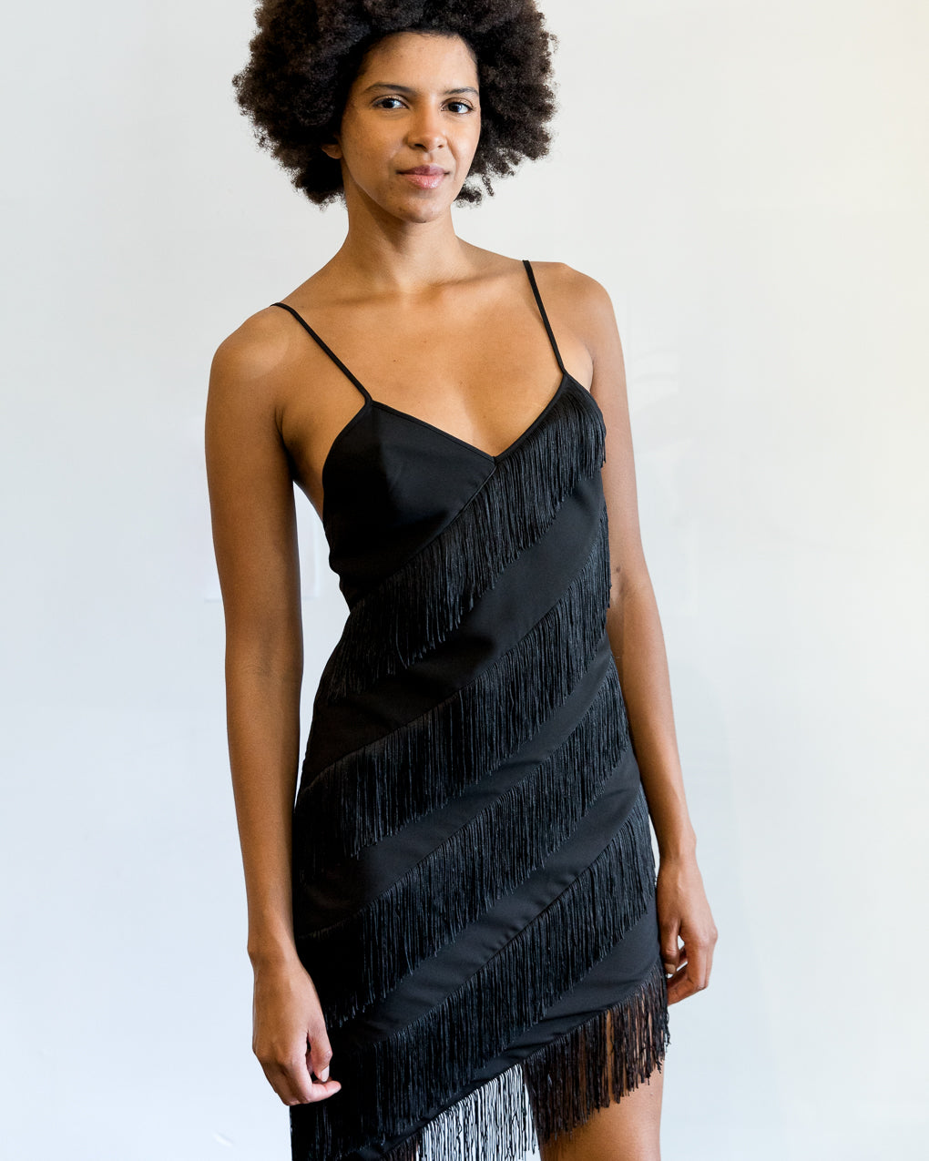 Amanda Uprichard Belladonna Dress w/ Fringe in Black