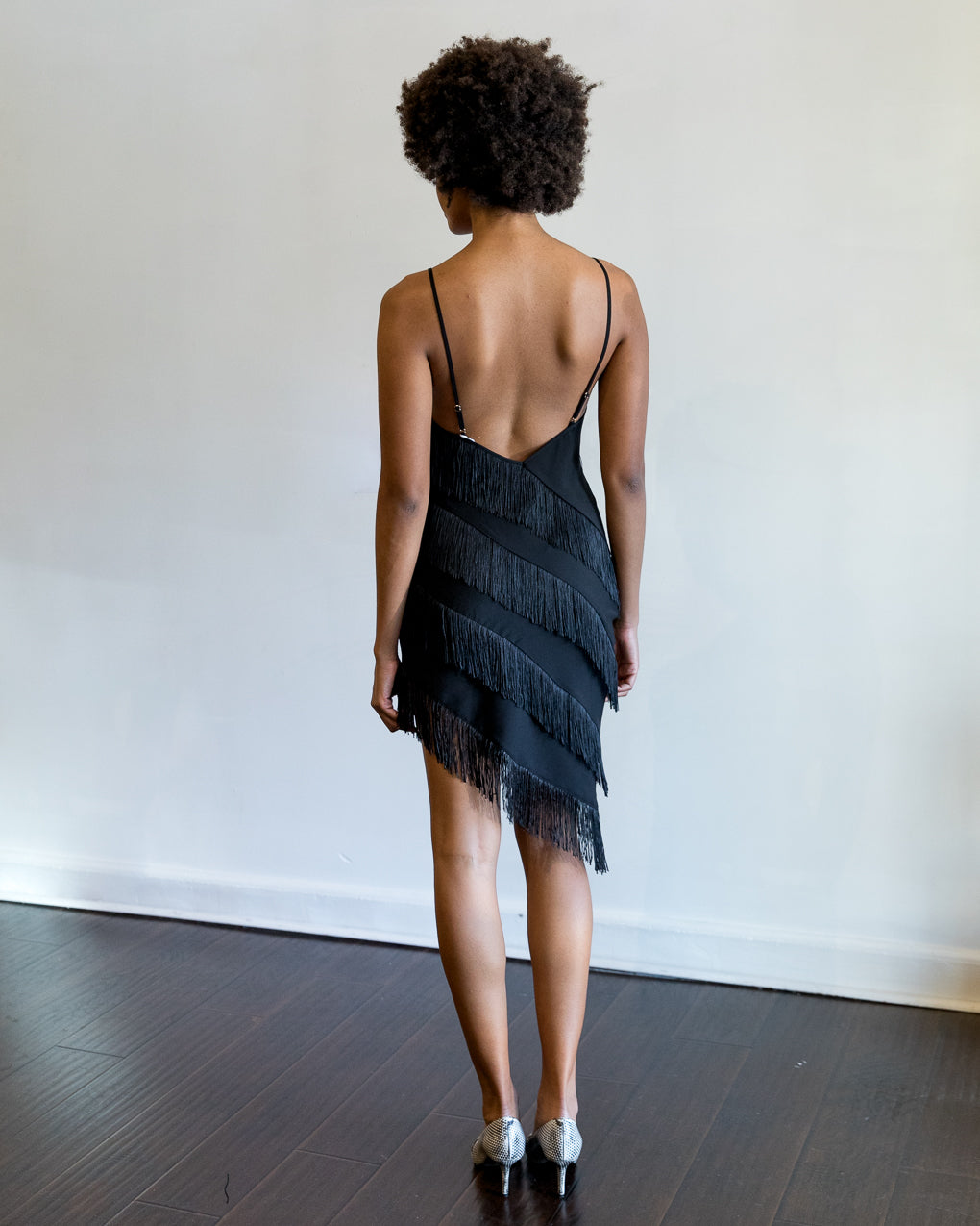 Amanda Uprichard Belladonna Dress w/ Fringe in Black