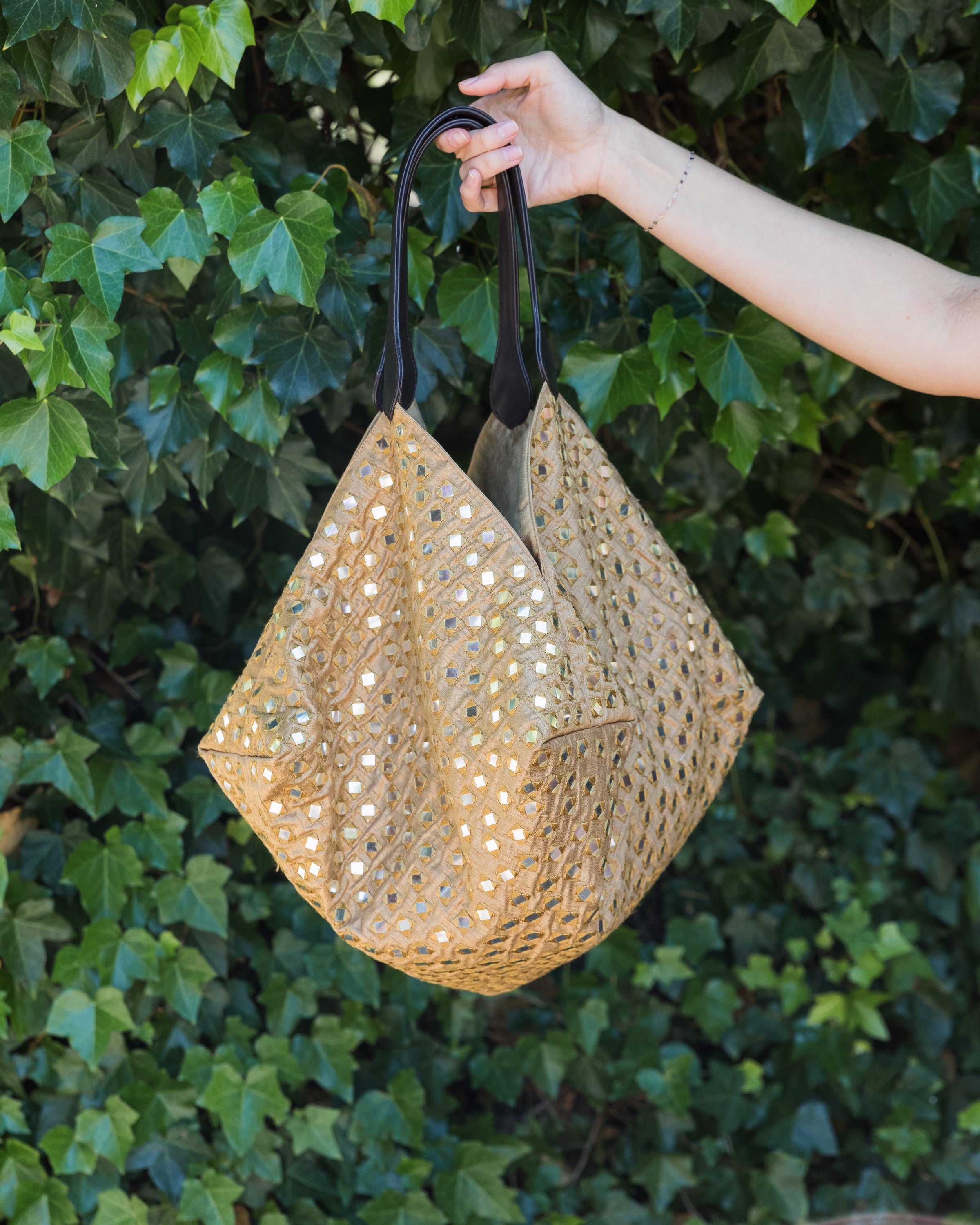 Chan Luu Mirror Lantern Bag in Camel