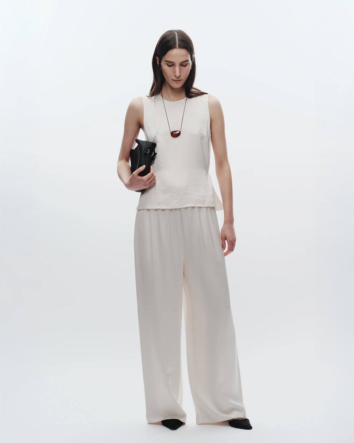 Saint Art Benson Charmeuse Top in Ivory