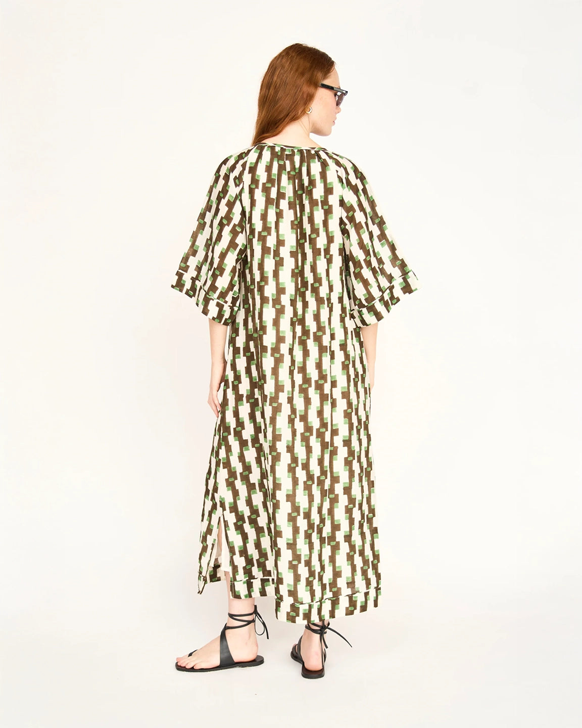 Mirth Faro Caftan in Chocolate Mint Hopscotch