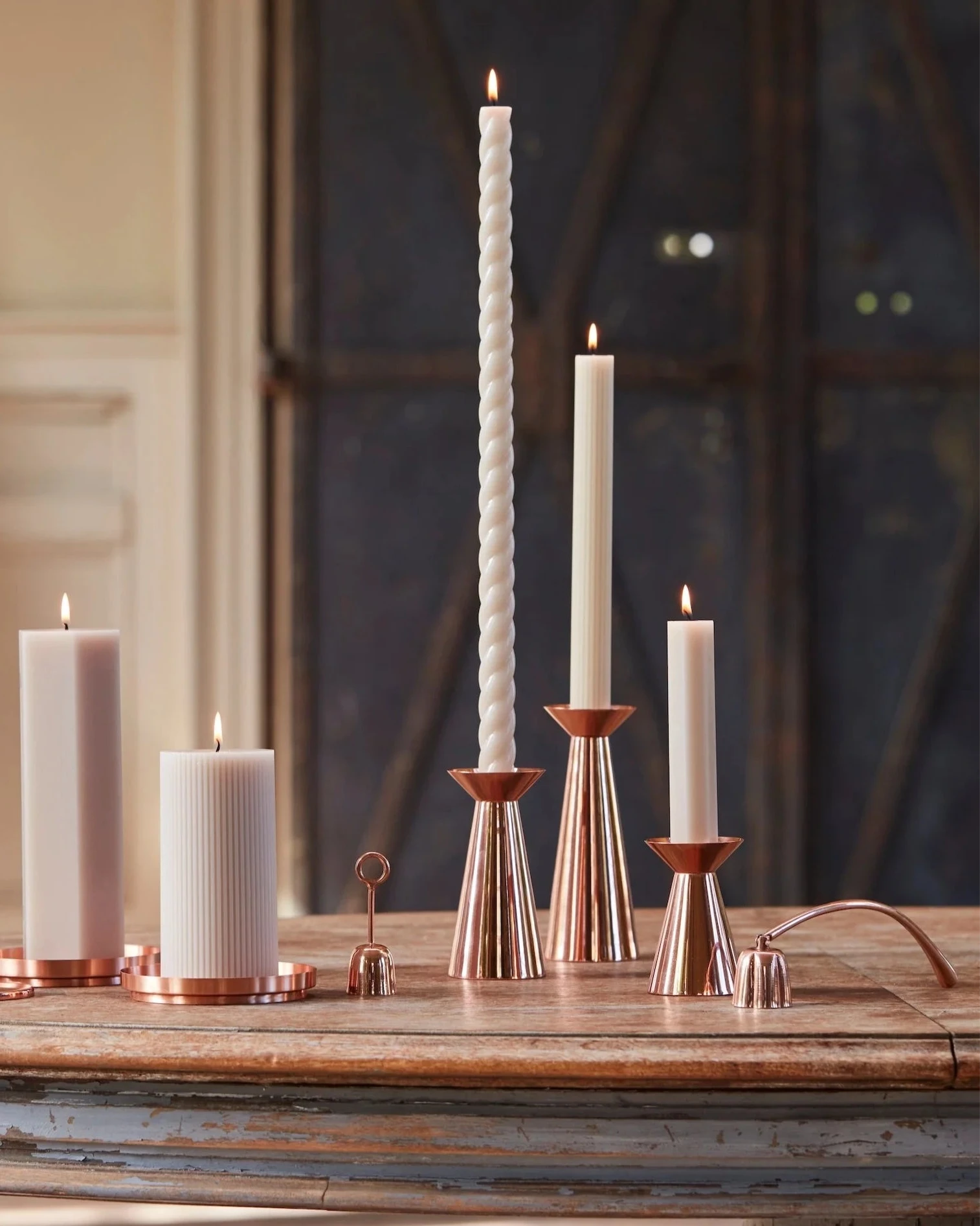 The Floral Society Short Grand Copper Taper Holder