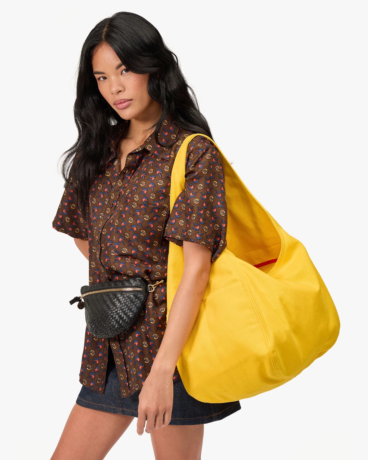 Clare V. Grand Bando Canvas Handbag In Snap Dragon