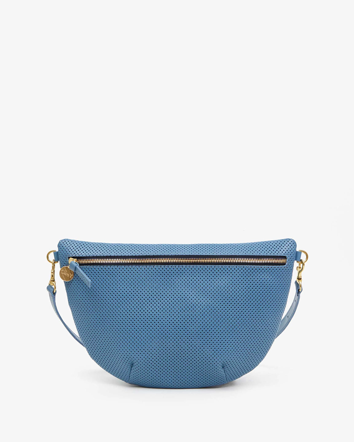 Clare V. Grande Fanny in Perforated Desert Blue