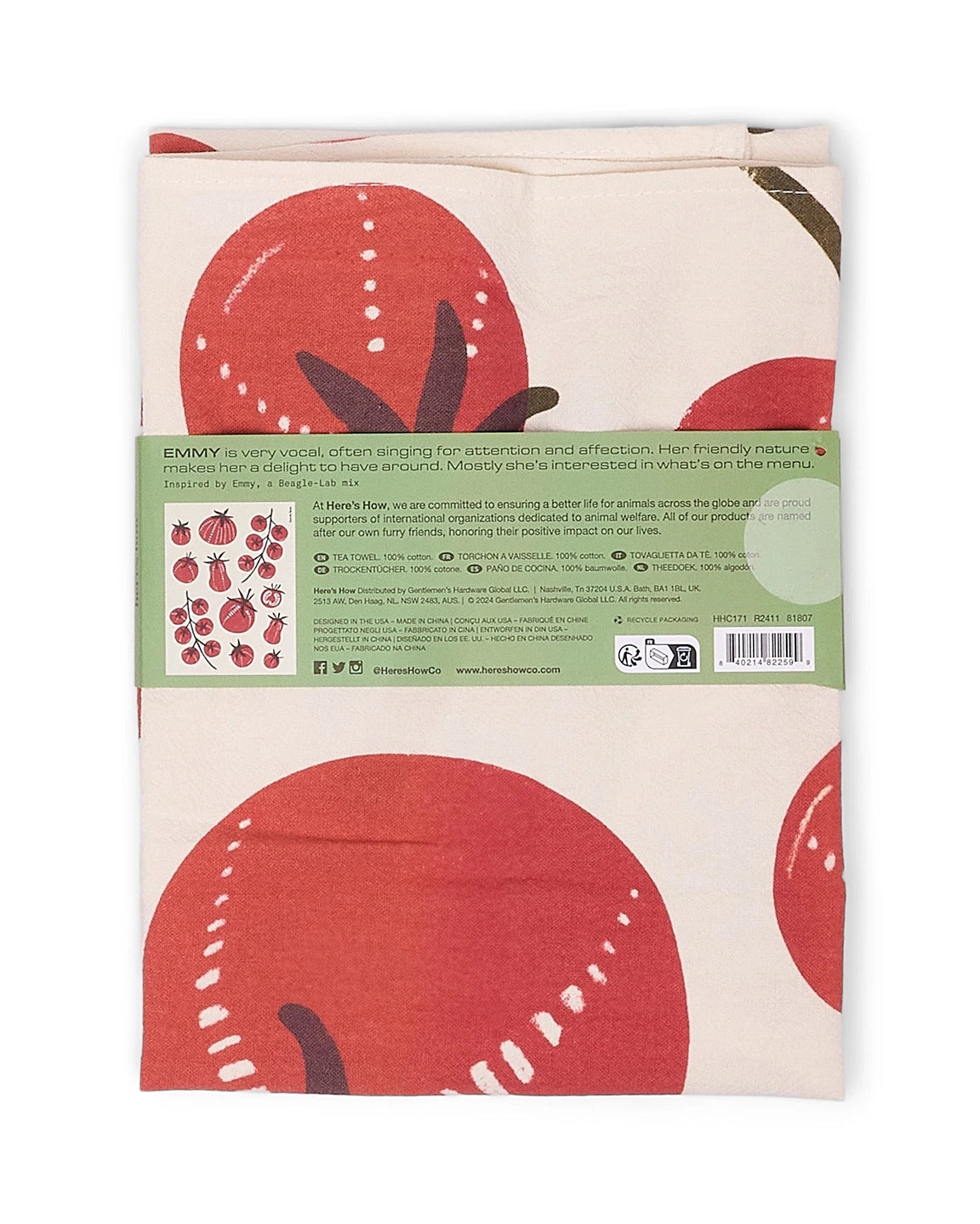 Here's How The Emmy Tea Towel in Tomato