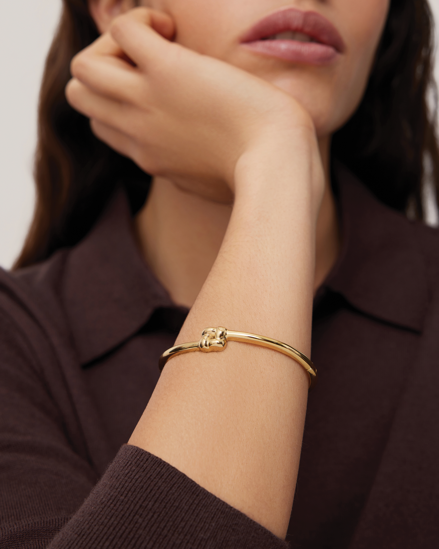 Slim Woven Square Bangle - L