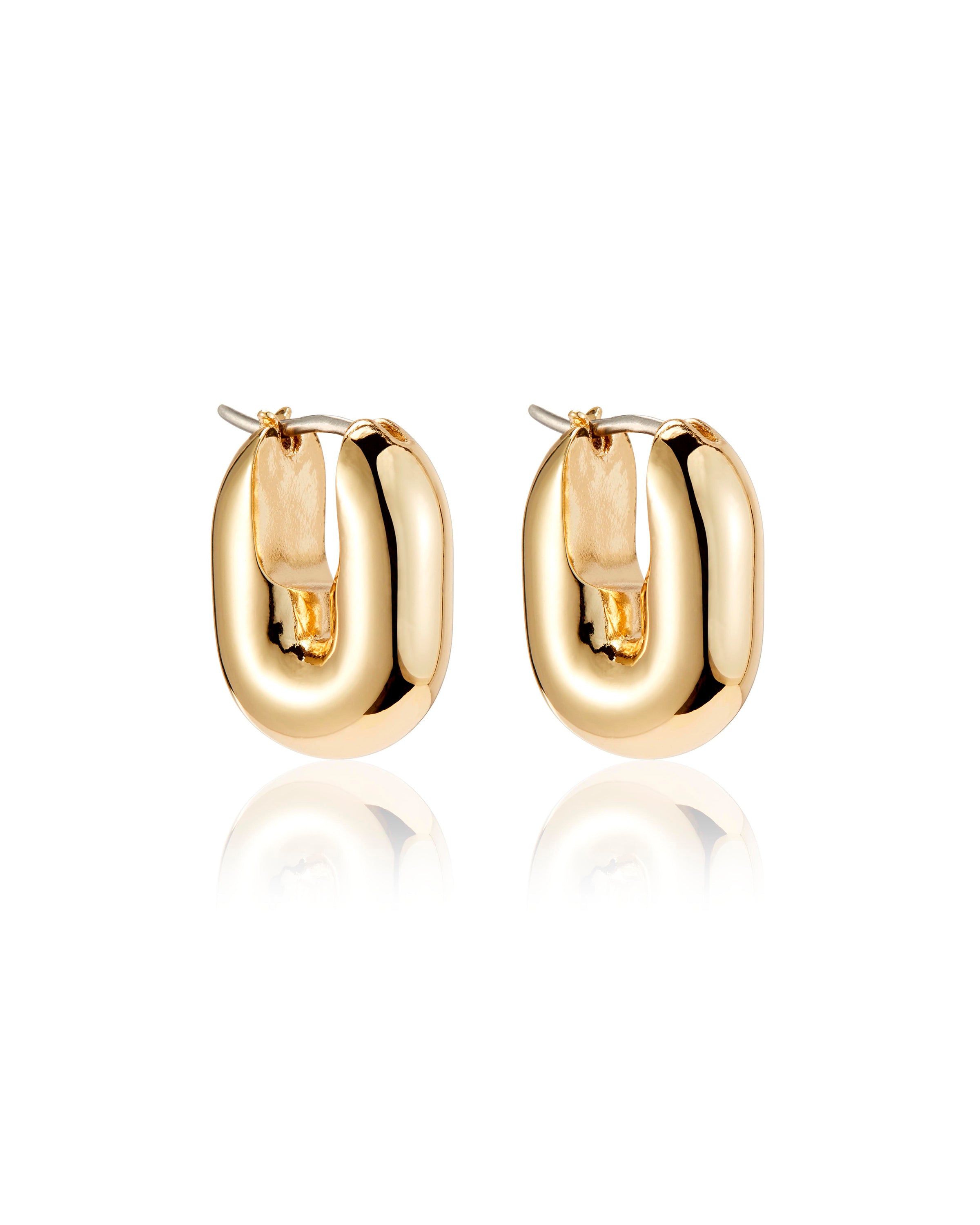 Jenny Bird Puffy U Link Earrings in Gold