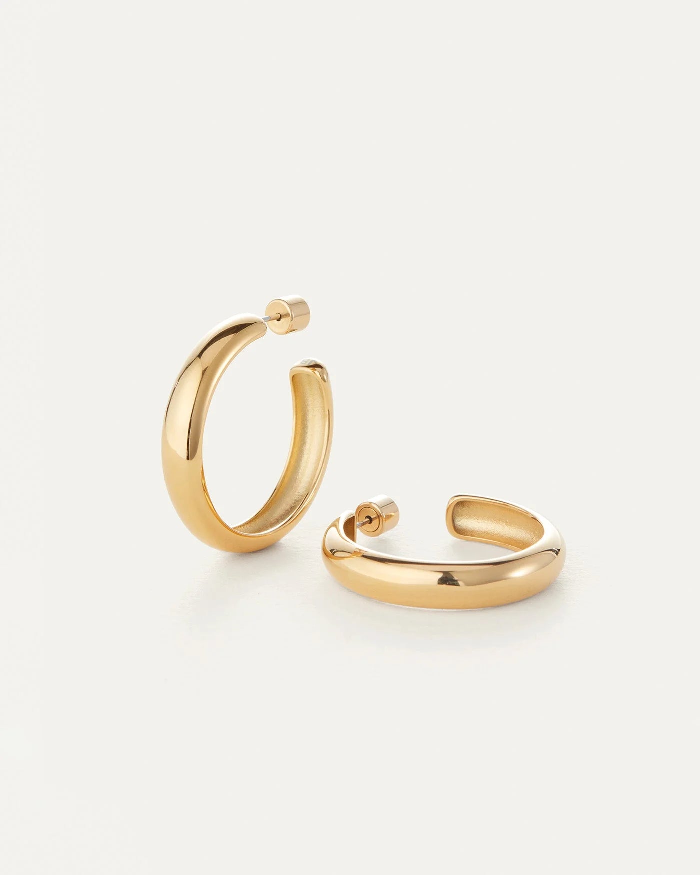 Jenny Bird Large Staple Hoops in High Polished Gold