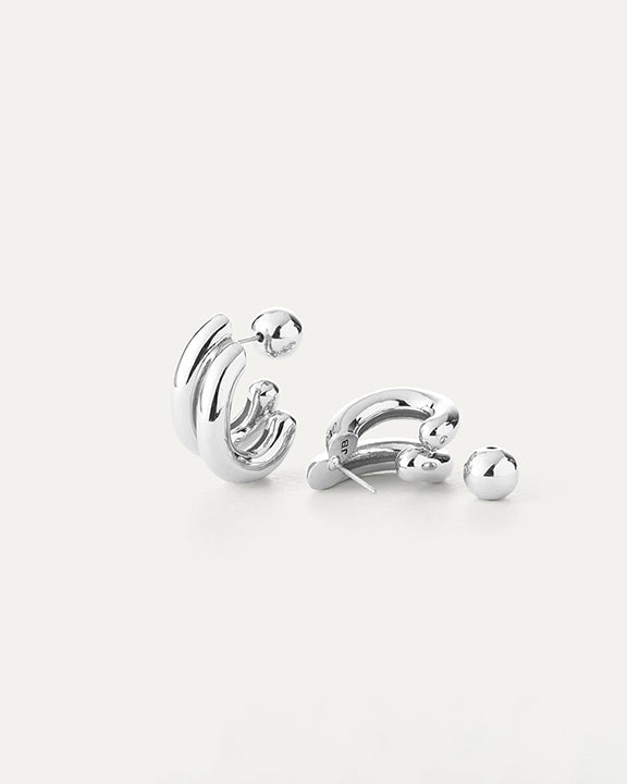 Jenny Bird Florence Earrings in High Polished Silver