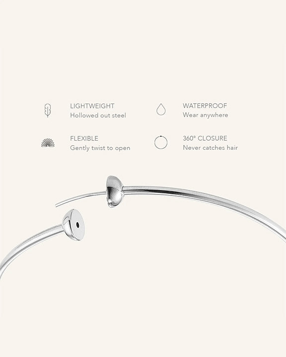 Jenny Bird Icon Hoops Small in Rhodium