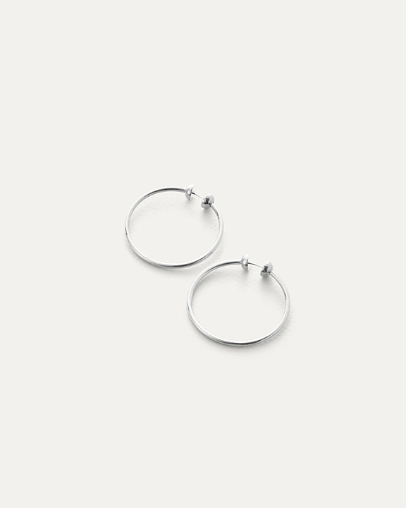 Jenny Bird Icon Hoops Small in Rhodium