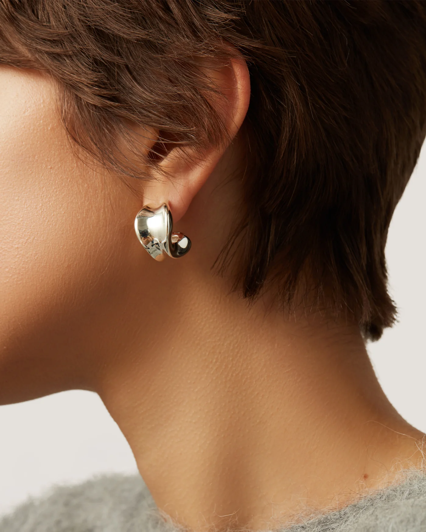 Jenny Bird Chunky Doune Hoop Earring in High Polish Silver