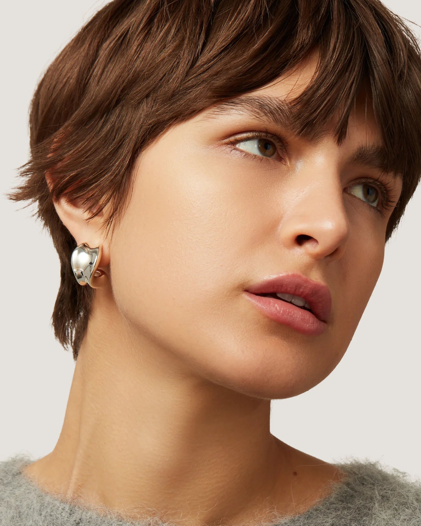 Jenny Bird Chunky Doune Hoop Earring in High Polish Silver