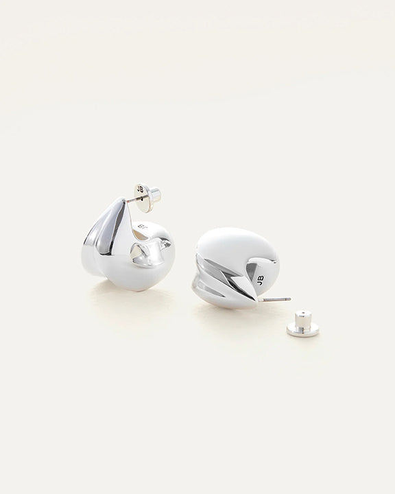 Jenny Bird Nouveaux Puff Earrings in Silver
