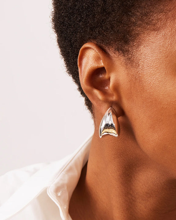 Jenny Bird Nouveaux Puff Earrings in Silver