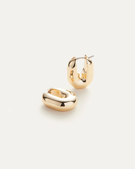 Jenny Bird Puffy U Link Earrings in Gold