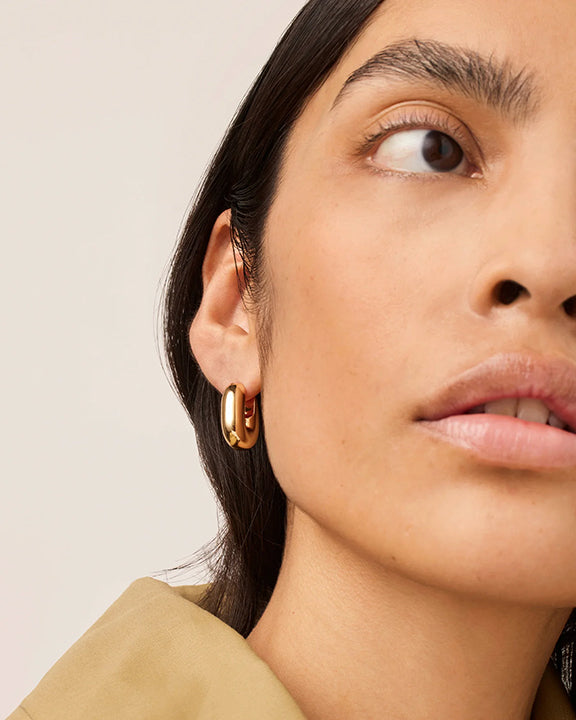 Jenny Bird Puffy U Link Earrings in Gold