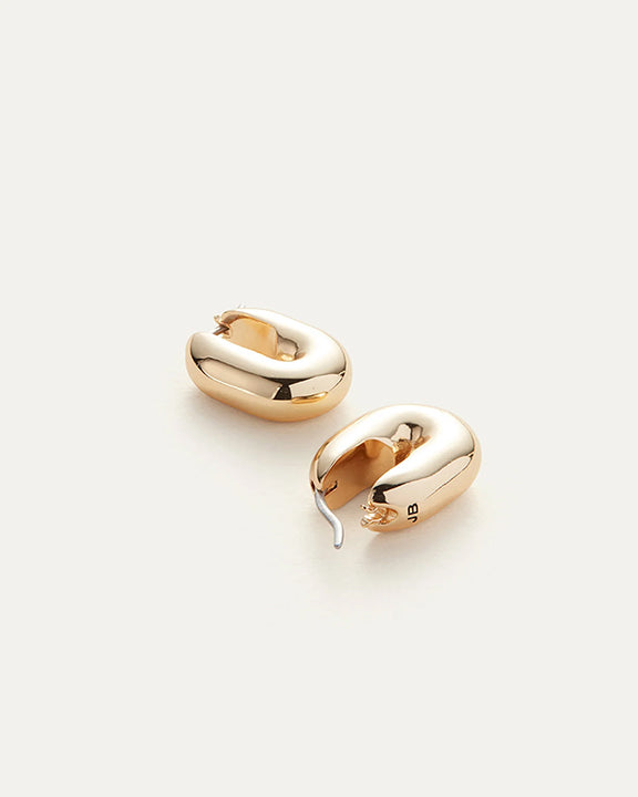 Jenny Bird Puffy U Link Earrings in Gold