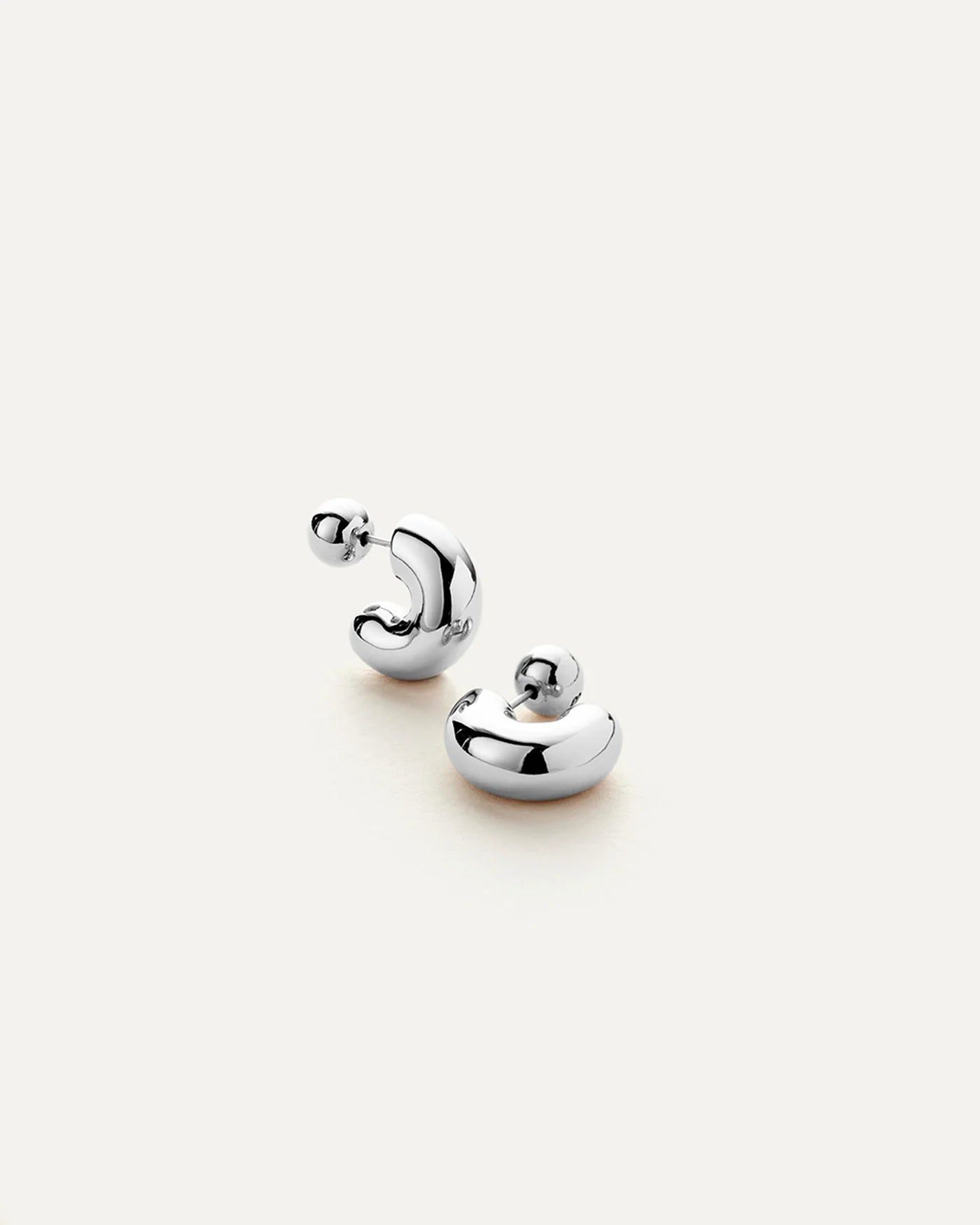 Jenny Bird Small Tome Hoops in High Polished Silver