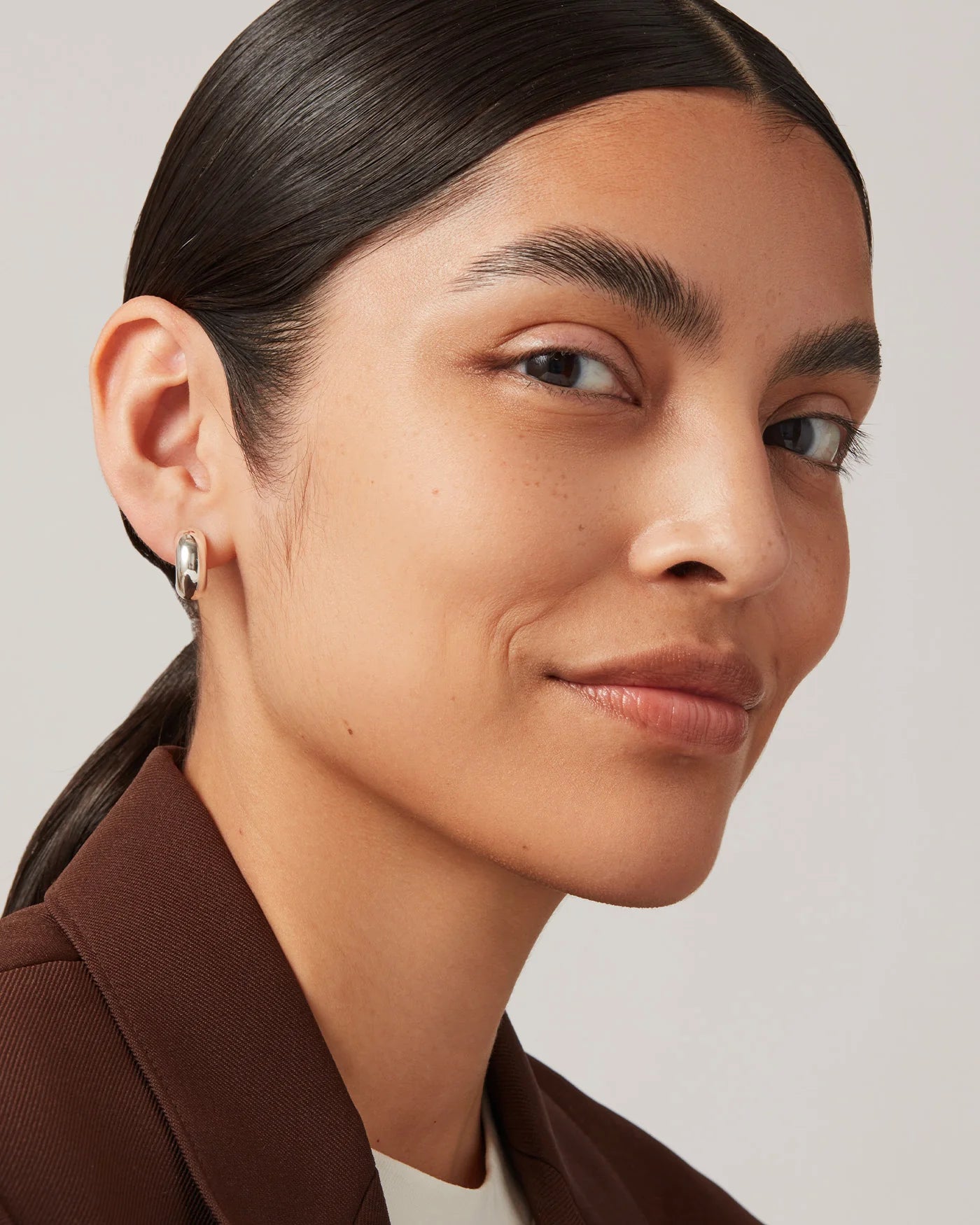 Jenny Bird Small Tome Hoops in High Polished Silver