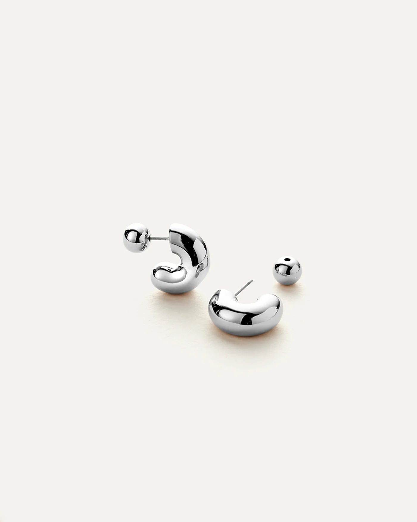 Jenny Bird Small Tome Hoops in High Polished Silver