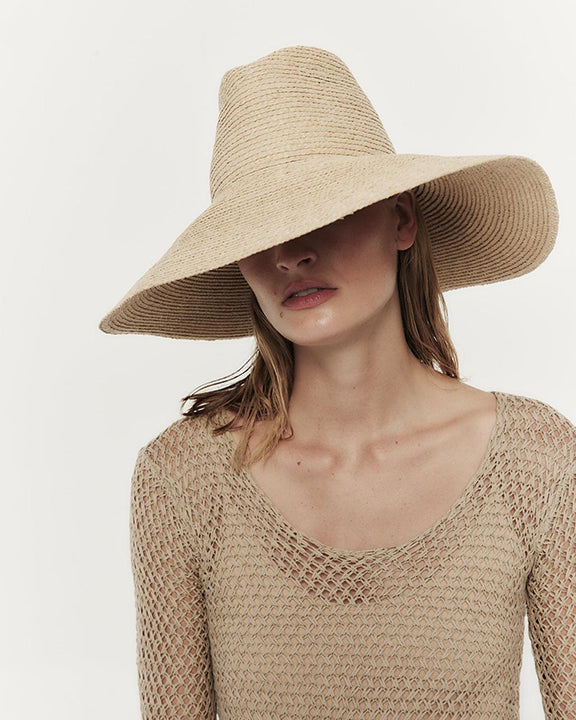 Janessa Leone Tinsley Hat in Natural | two birds display picture 1