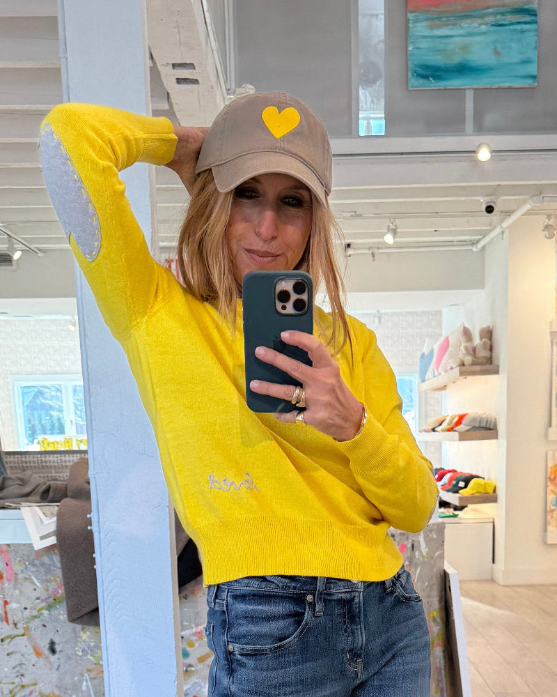 Baseball Hat Heart Patch Sand/Sunshine