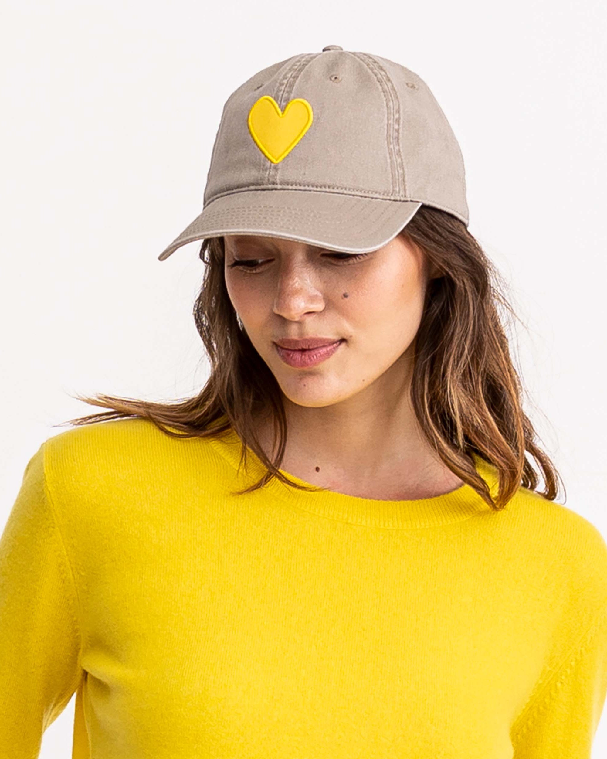 Baseball Hat Heart Patch Sand/Sunshine