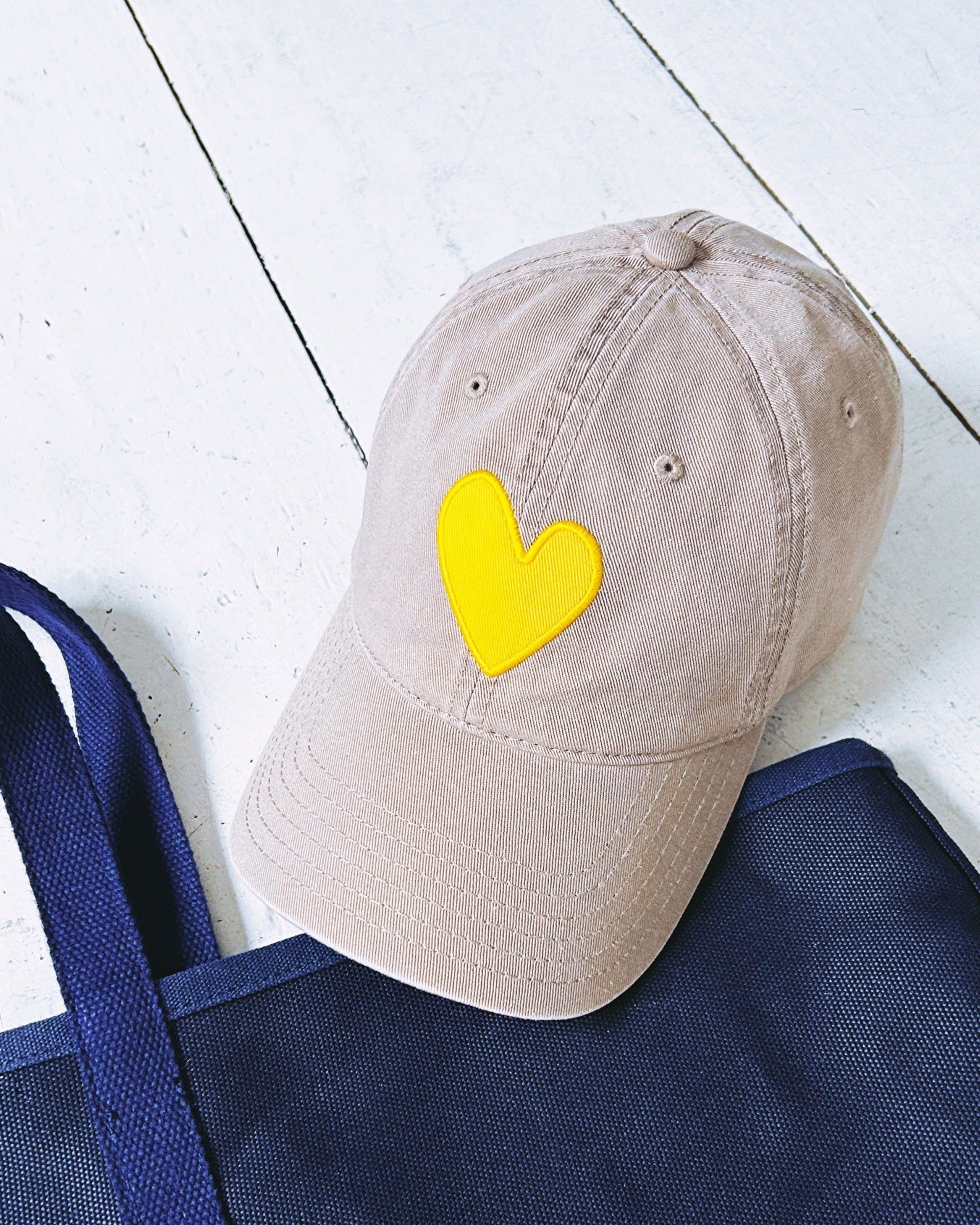 Baseball Hat Heart Patch Sand/Sunshine