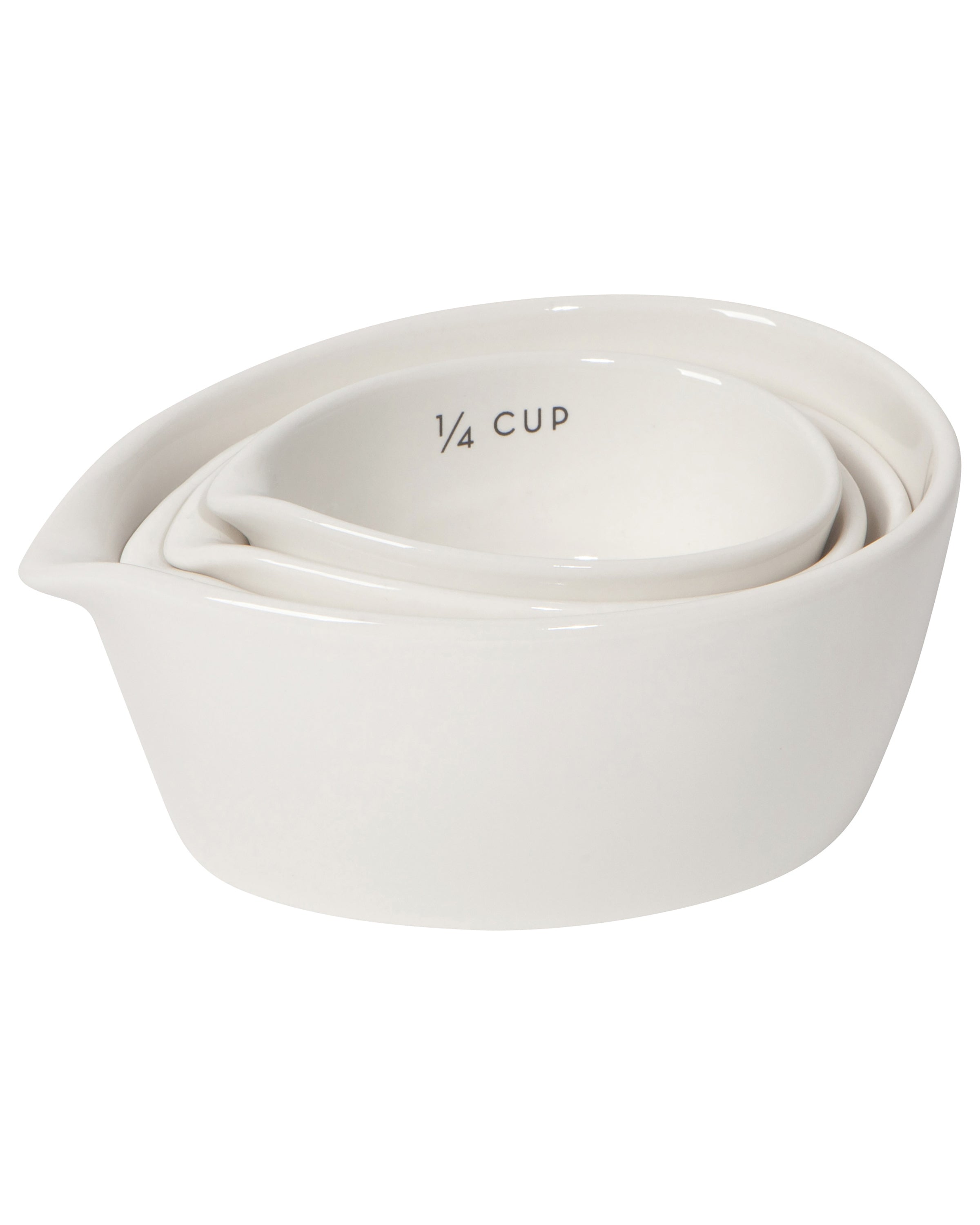Danica Designs Ivory Stoneware Measuring Cups Set of 4