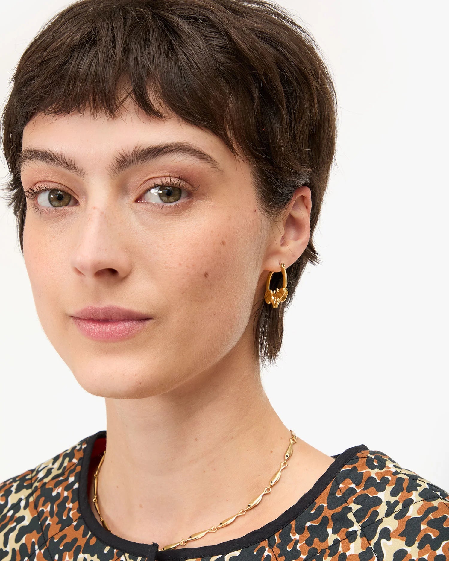 Clare V. Le Cheval Earrings in Vintage Gold