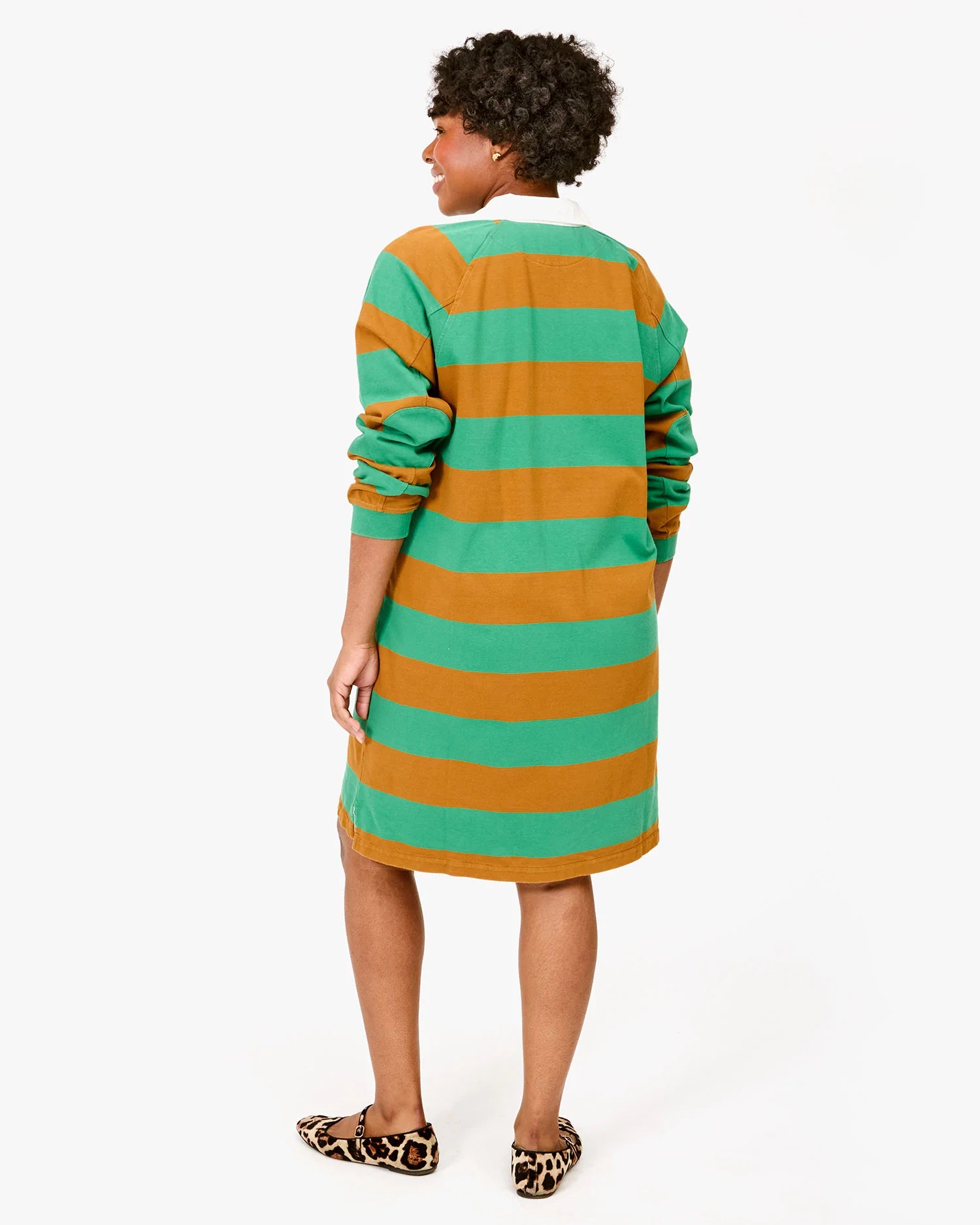 Clare V. Le Rugby Dress In Fern/Desert Taupe