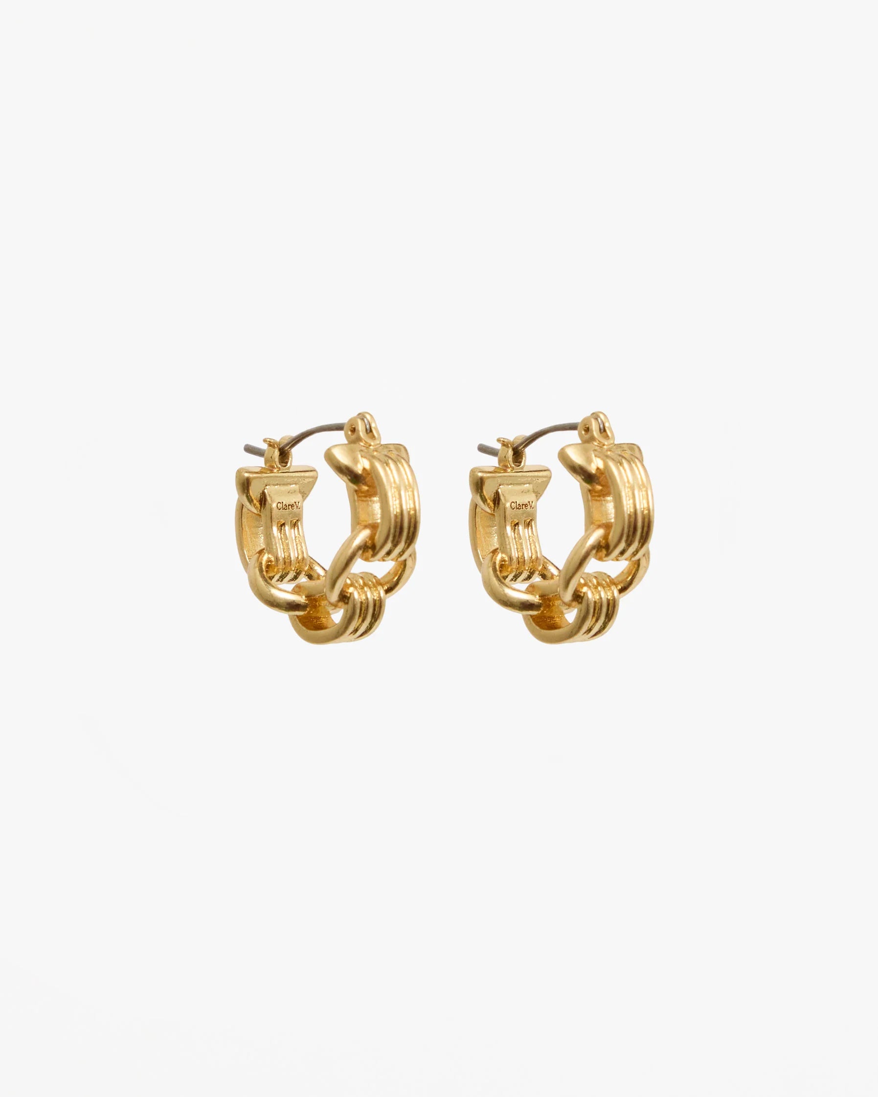 Clare V. Le Story Chain Hoop Earrings