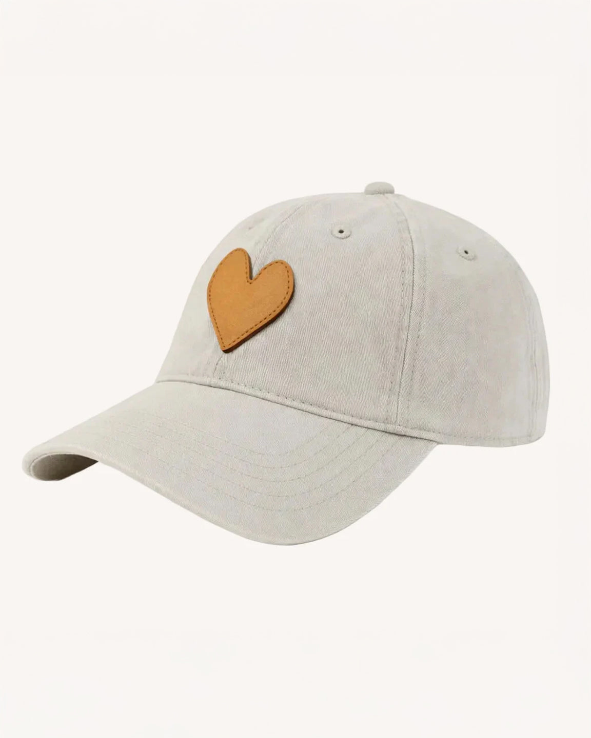 Kerri Rosenthal Imperfect Leather Camel Heart Hat in Light Gray
