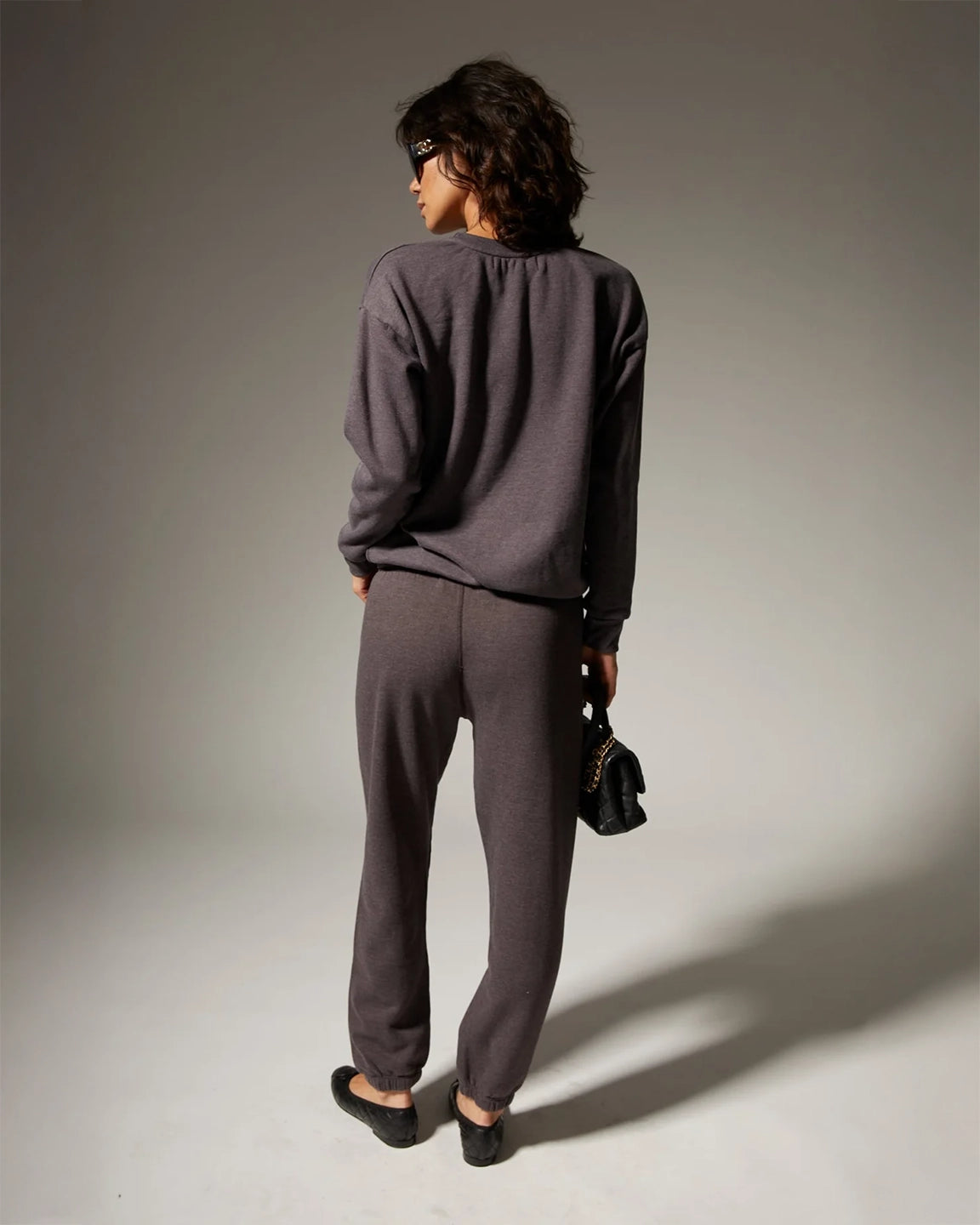 SPRWMN Heart Sweatshirt In Charcoal w/ Black Heart